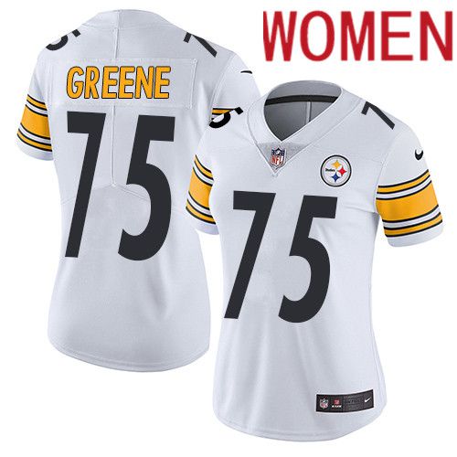 Women Pittsburgh Steelers #75 Joe Greene Nike White Vapor Limited NFL Jersey